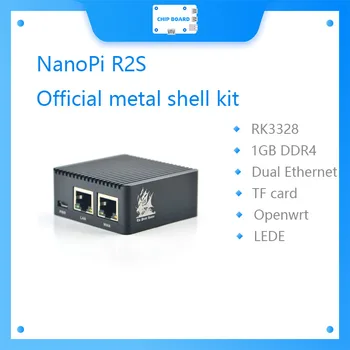 Nanopi R2S Официальный Металлический Корпус Openwrt Systeem RK3328 Мини-маршрутизатор с Двумя Гигабитными Портами 1 Гб Grote Geheugen