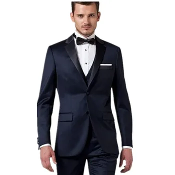 МУЖСКИЕ КОСТЮМЫ SZMANLIZI Красивый Итальянский дизайн на заказ, темно-синие мужские костюмы для свадьбы, комплект из 3 предметов, мужской смокинг жениха