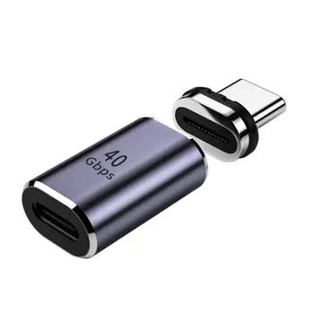 USB4.0 Магнитный адаптер USB C для Type C 40 Гбит/с Быстрая Зарядка Магнитный Конвертер Кабельный Разъем 8K @ 60Hz USB Type C Адаптер