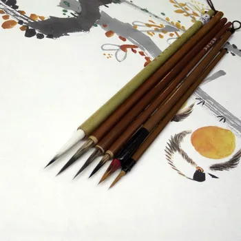Набор ручек для китайской живописи из фиолетовой кроличьей шерсти, Мышиные Усы, кисть для тщательной рисования, кисти для китайской каллиграфии, ручка