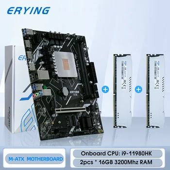 Комплект материнской платы ERYING Gaming PC i9 с встроенным процессором i9-11980HK i9 11980HK SRKSZ (без ES) 2,6 ГГц + 2 шт. оперативной памяти 16 ГБ 3200 МГц в комплекте