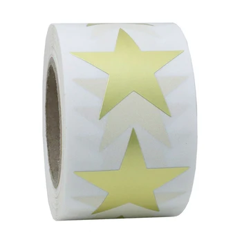 50 этикеток, наклейки в форме звезды из золота, наклейки для печати, Скрапбукинг для упаковки и свадебного украшения, бумага Золотистая