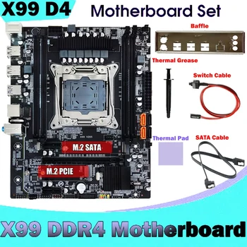 Материнская плата X99 + Перегородка + Кабель SATA + Кабель переключения + Термопаста + Термопластичная прокладка LGA2011-3 DDR4 для 4X32G Для процессора E5-2678 V3