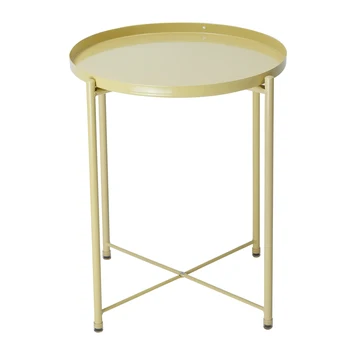 Круглый столик для современного домашнего декора, Металлический противоскользящий прочный приставной столик, Кофейный чайный столик, тумбочка для спальни в помещении, патио