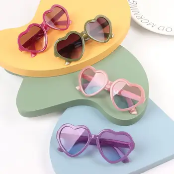 Очки в форме сердца Модный бренд Детские ретро-очки Love Glasses Uv400 Для девочек и мальчиков, детские очки в форме сердца, Защита J4z2
