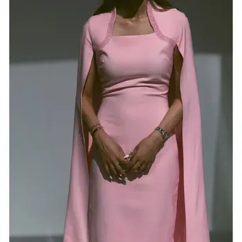 Элегантные Платья для Выпускного Вечера без рукавов с Квадратным вырезом, Розовые атласные бисерные платья длиной до колен, простые вечерние платья