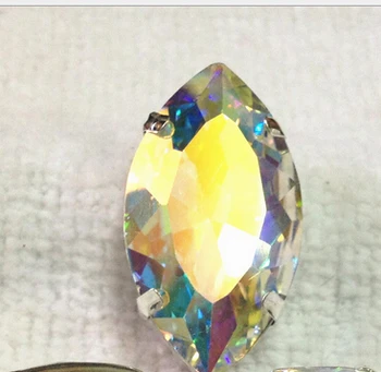 Белый AB цвет Navette Необычный камень Bling Crystal DIY алмазные стразы