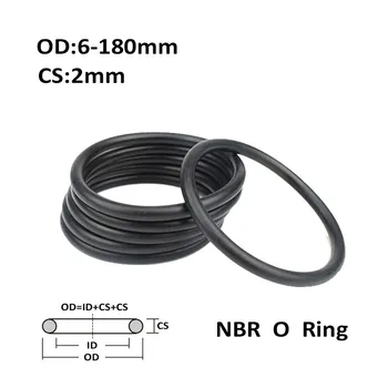 CS 2,0 мм OD 6 ~ 182 мм Черное уплотнительное кольцо из NBR, прокладка из бутадиен-нитрилового каучука, маслостойкая шайба круглой формы
