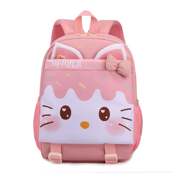 Новая детская школьная сумка, рюкзак для детского сада с мультяшным котенком и роботом для мальчиков и девочек 3-6 лет, рюкзаки для снижения нагрузки