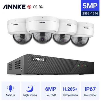 ANNKE 5MP FHD POE Система видеонаблюдения 8CH H.265 + 6MP NVR Рекордер 5MP Камеры Безопасности Аудиозапись 5MP PoE IP-камера
