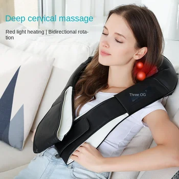 Электрический шейный массаж шеи, нагревающий массажер для плеч, шеи, спины, талии, разминающий массажный платок