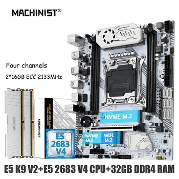MACHINIST K9 X99 Комплект материнской платы LGA 2011-3 Xeon E5 2683 V4 Процессор DDR4 32 ГБ 2133 МГц Оперативная память NVME M.2 WIFI четырехканальный