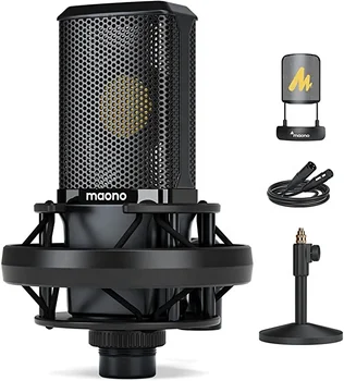 MAONO 34 мм Конденсаторный XLR Микрофон с большой Диафрагмой, Студийное оборудование для Звукозаписи, Микрофон для Дубляжа прямой трансляции