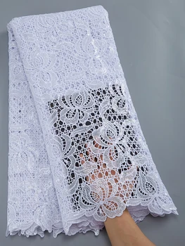 Zhenguiru Белая Высококачественная Африканская Кружевная ткань 2022 Нигерийский Французский Гипюр Шнуровое Кружево С Пайетками Для Праздничного платья A2840